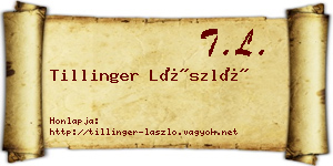 Tillinger László névjegykártya